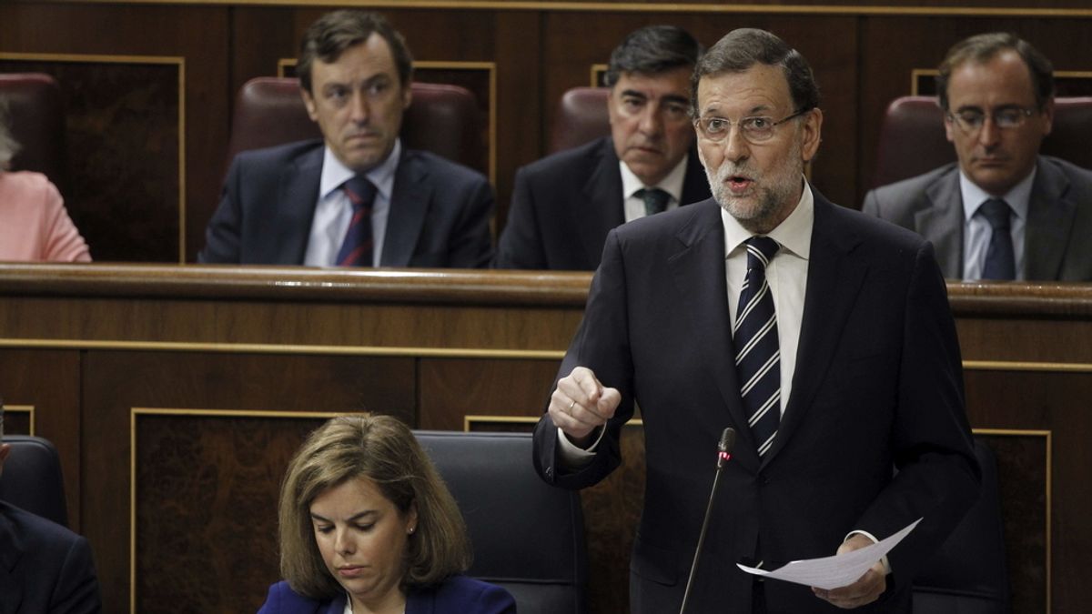 El presidente del Gobierno, Mariano Rajoy, en la sesión de control