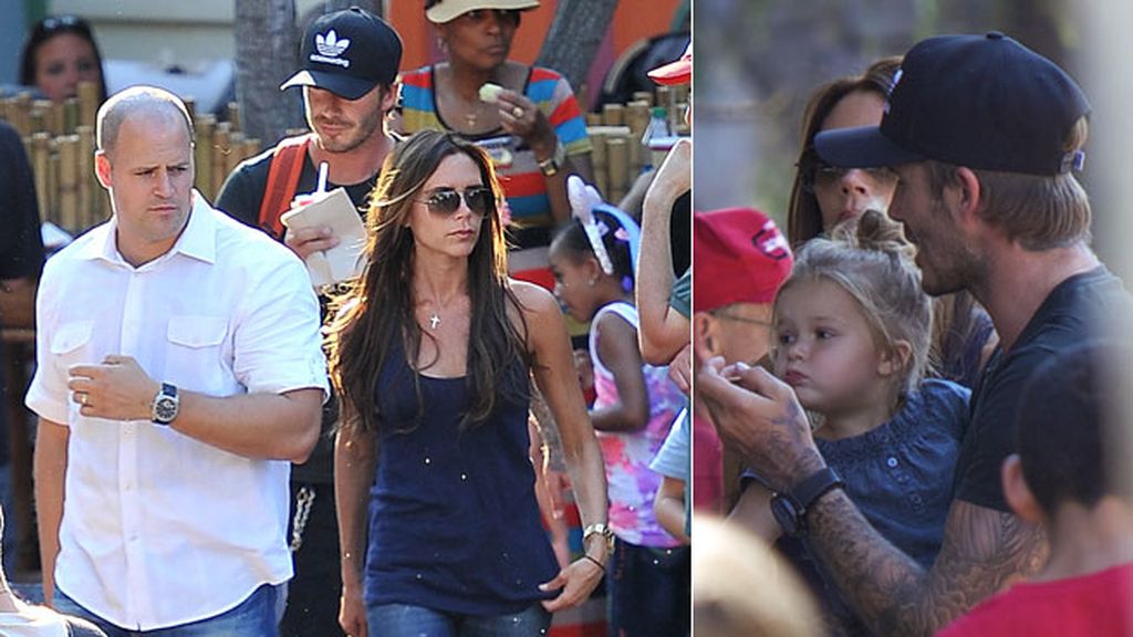 Los Beckham se lo pasan pipa en Disneyland mientras Victoria no cambia el gesto