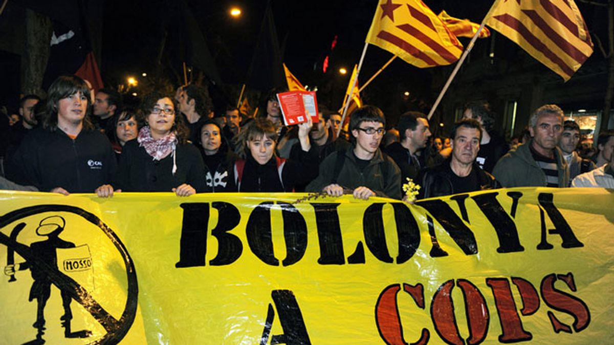 Estudiantes anti-Bolonia en Barcelona