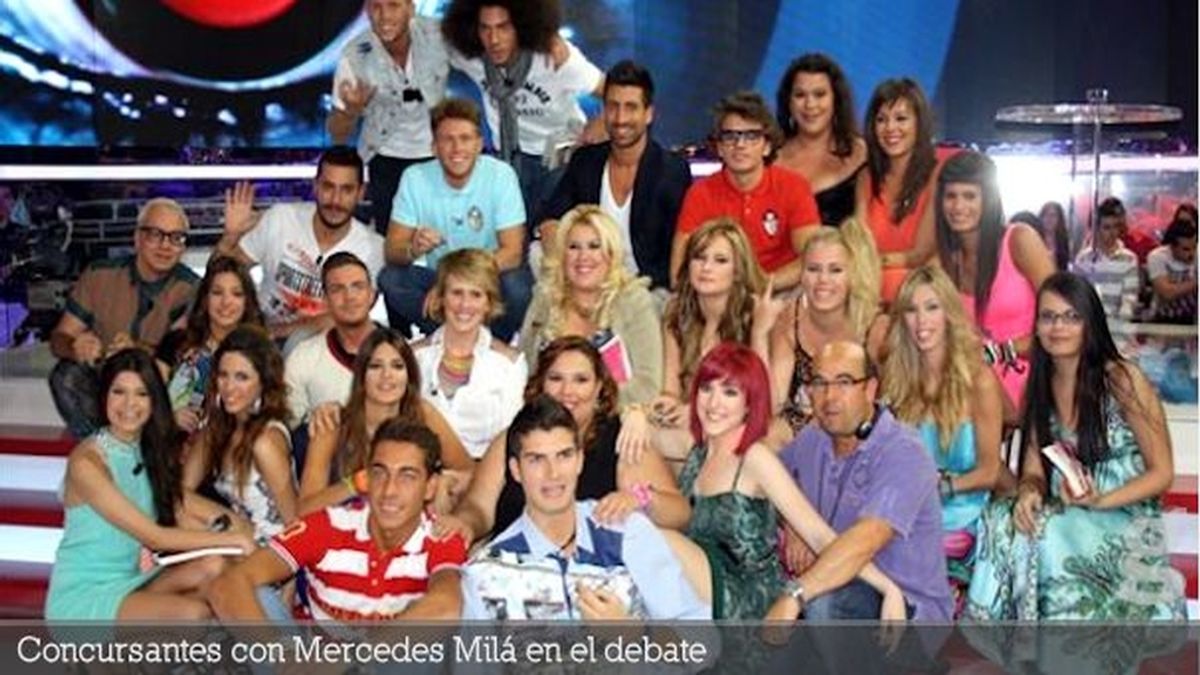 Concursantes con Mercedes Milá en el debate