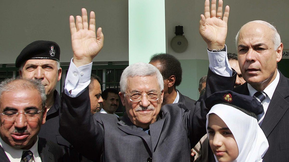 El presidente de la Autoridad Palestina, Mahmud Abbas en Gaza