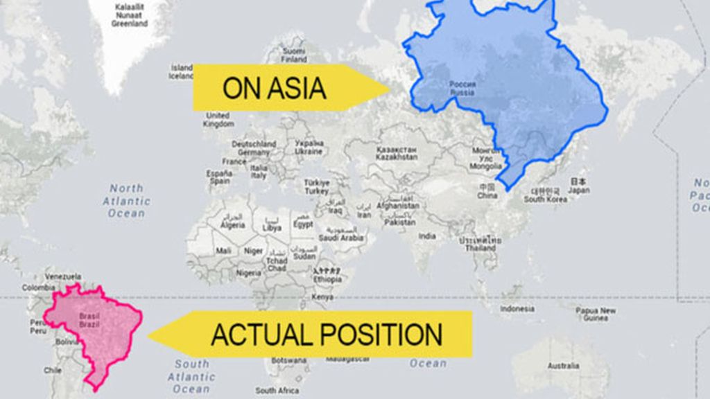 La proyección de Mercator distorsiona el tamaño de los países