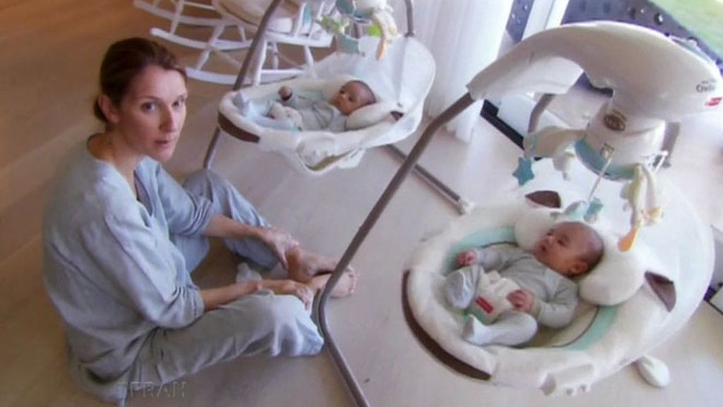 Céline Dion enseña a sus mellizos en el show de Oprah Winfrey