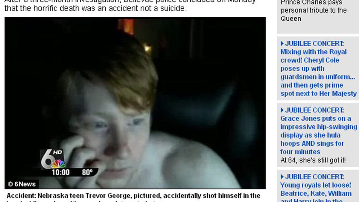 Trevor George, de 19 años de edad, se disparó ante sus amigos en un chat