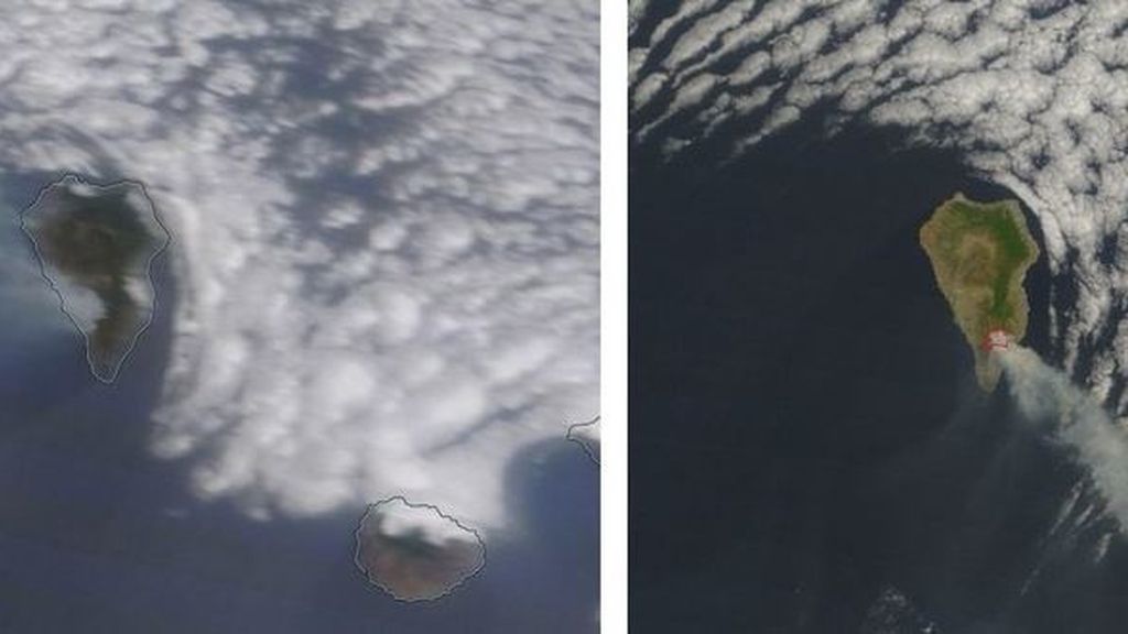 Incendio de La Palma a vista de satélite Incendio de La Palma a vista de satélite