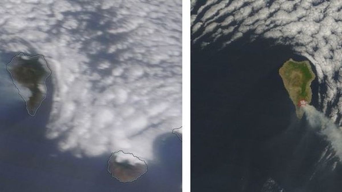 Incendio de La Palma a vista de satélite