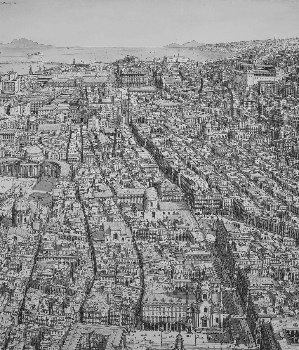 Un artista dibuja de memoria diferentes ciudades increíblemente detalladas