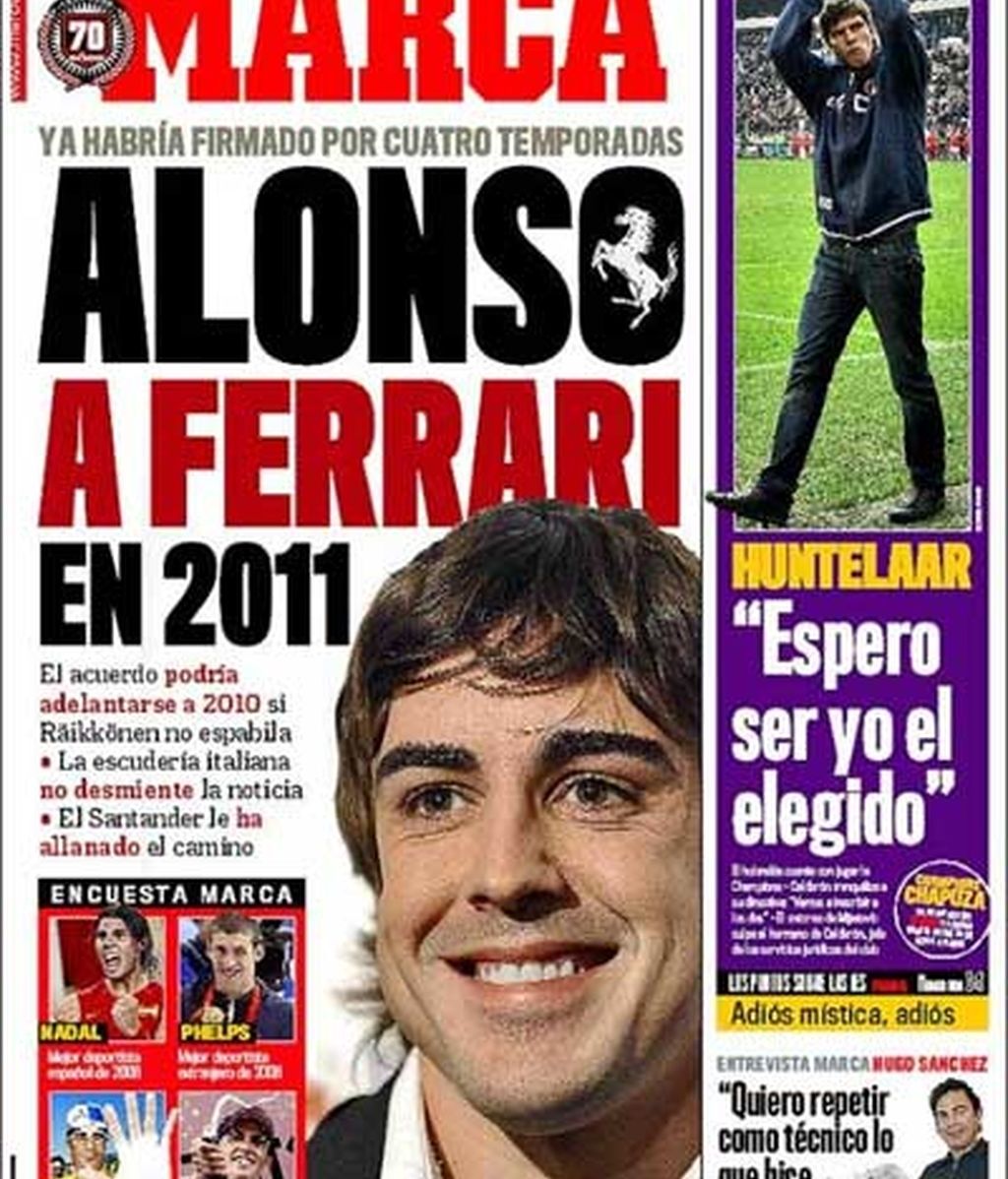 El posible pacto Alonso-Ferrari, en las portadas