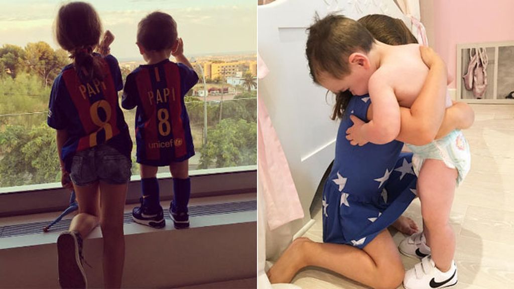Ya en Barcelona, los peques han deseado suerte a su padre en la nueva temporada