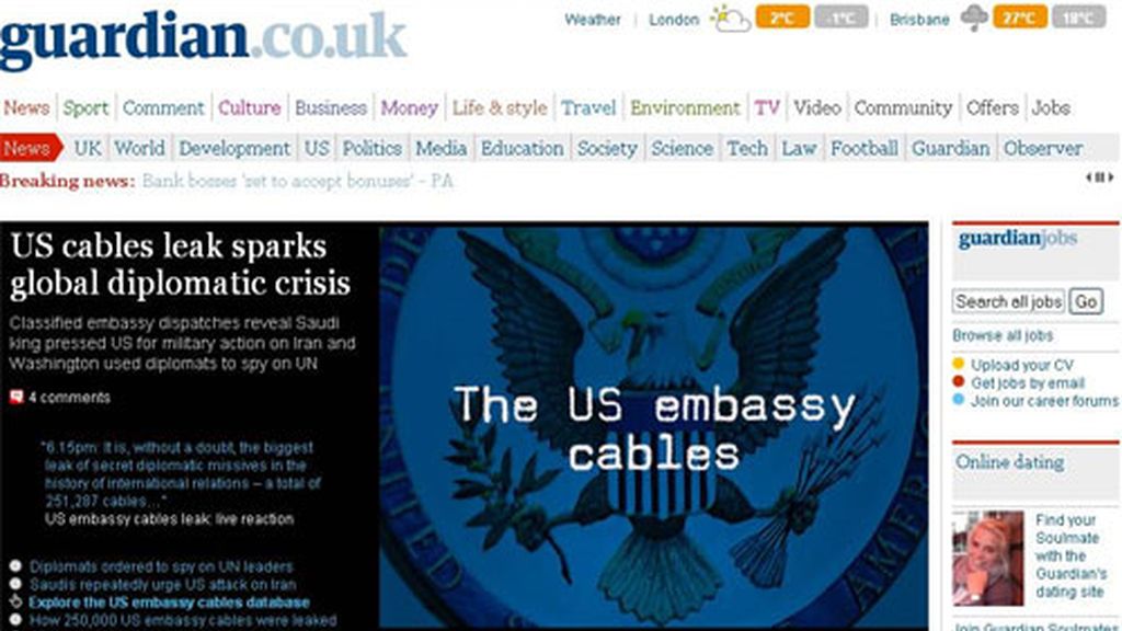 Filtraciones de Wikileaks a través de otros medios