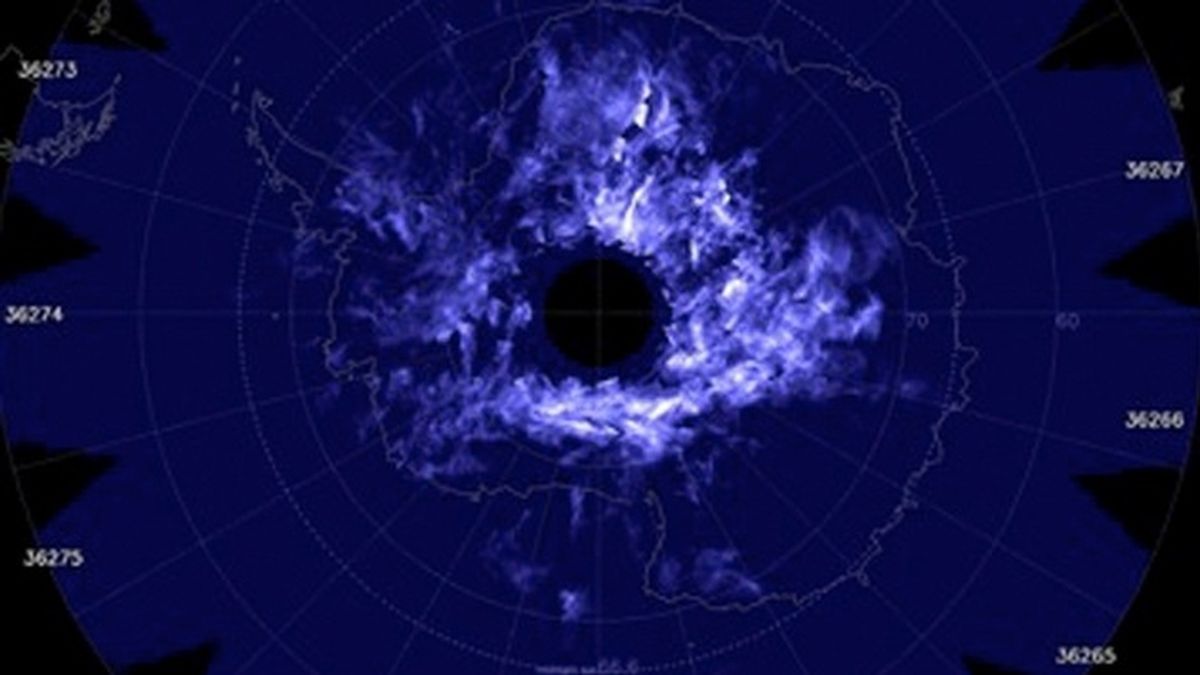NASA, nubes azules, Antártida, cambio climático