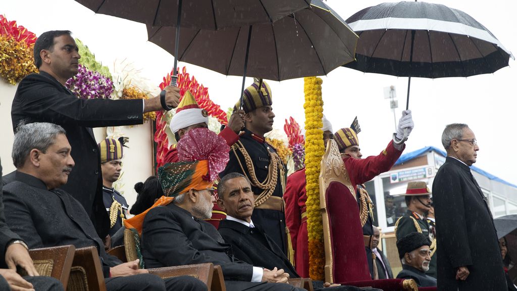 Obama preside el desfile militar Día de la República en India junto al primer ministro, Narendra Modi