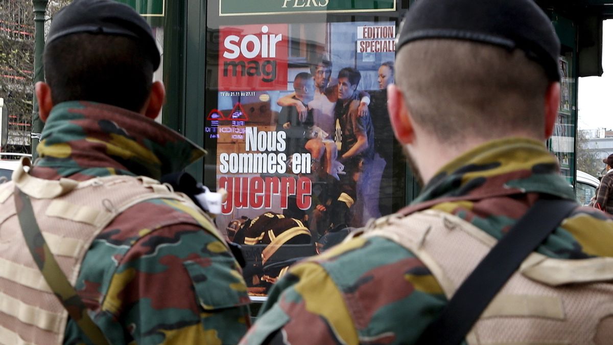 Los militares patrullan por el centro de Bruselas