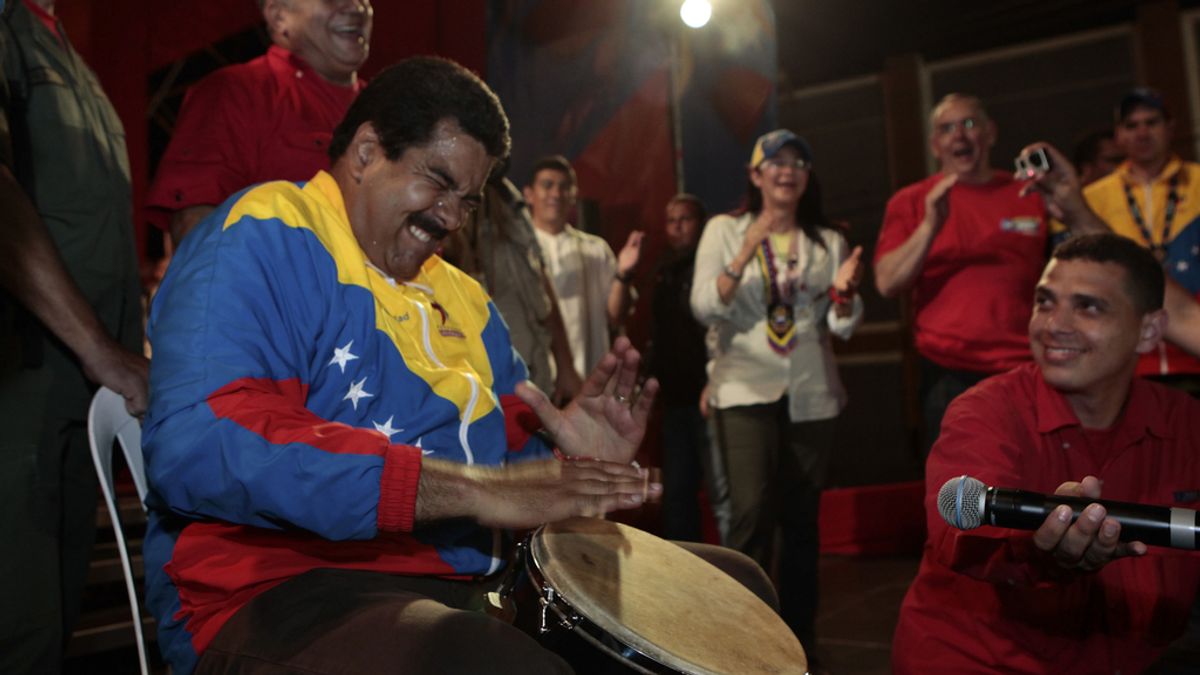 Maduro durante un mitin
