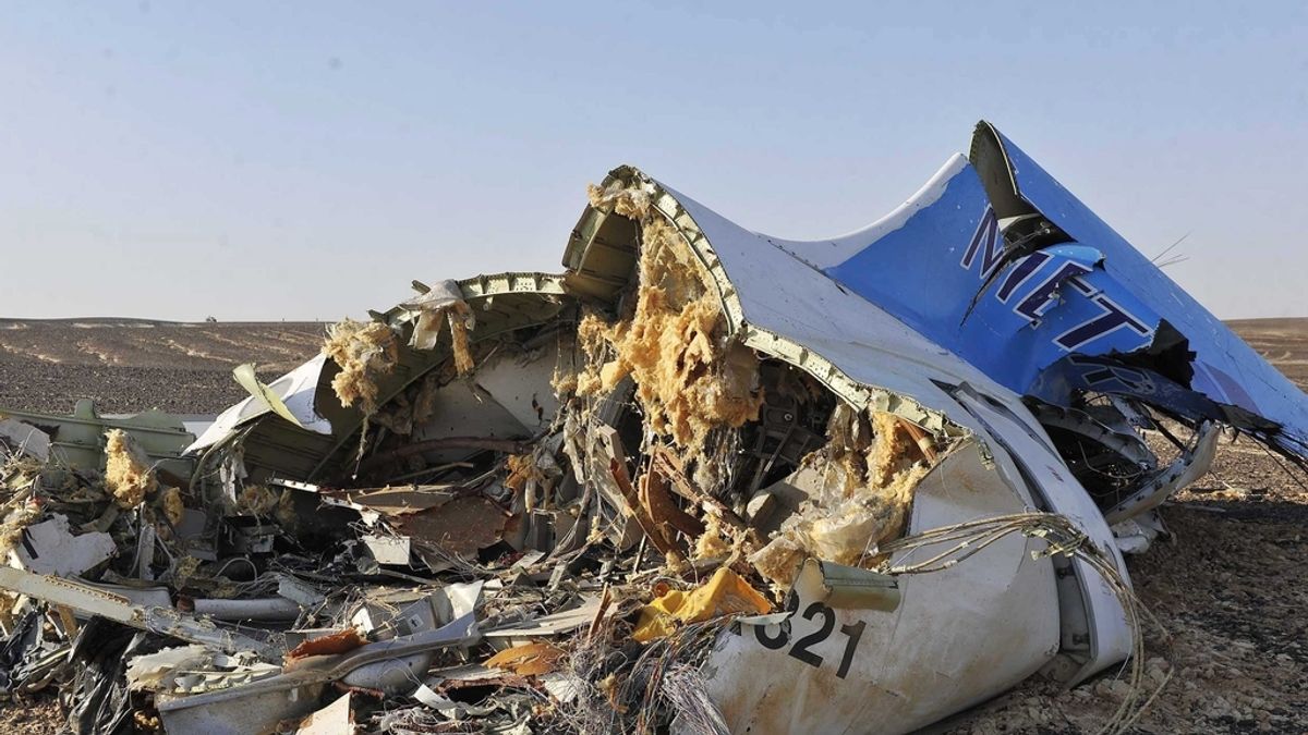 Restos del avión siniestrado en el Sinaí