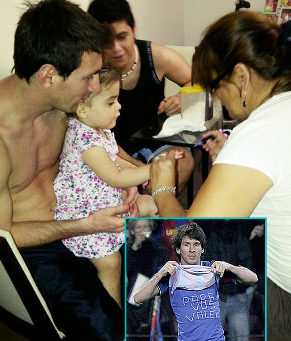 Messi ayuda a su sobrina Valentina a hacerse las uñas