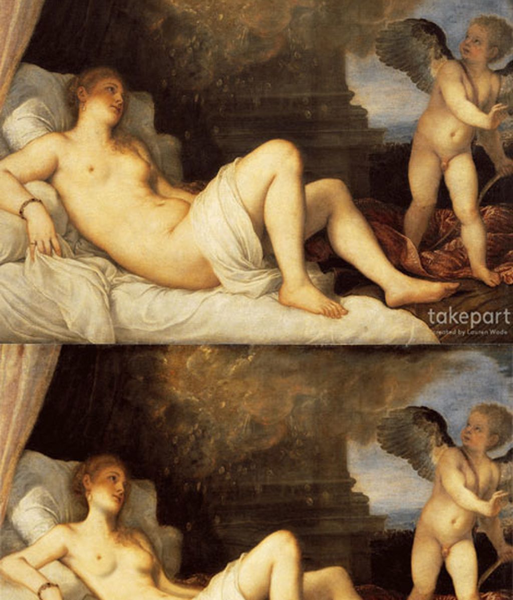 El photoshop llega a las musas desnudas de grandes pintores clásicos