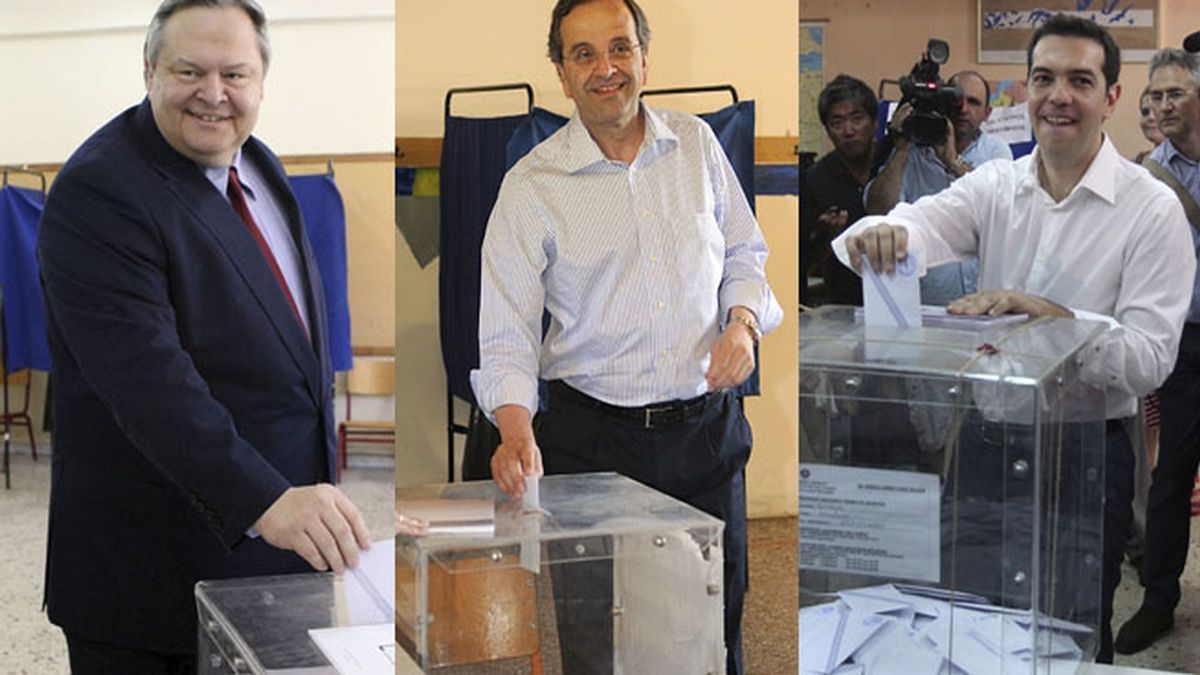 Líderes griegos votando