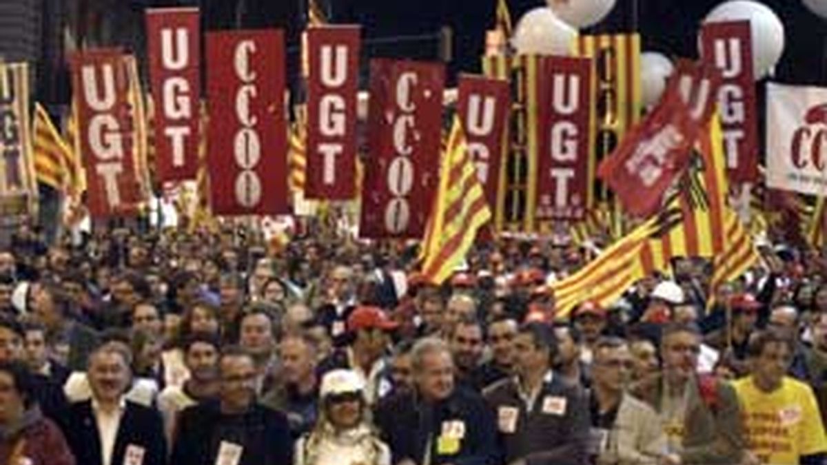 Manifestación en Barcelona para protestar por los ERE. FOTO: EFE