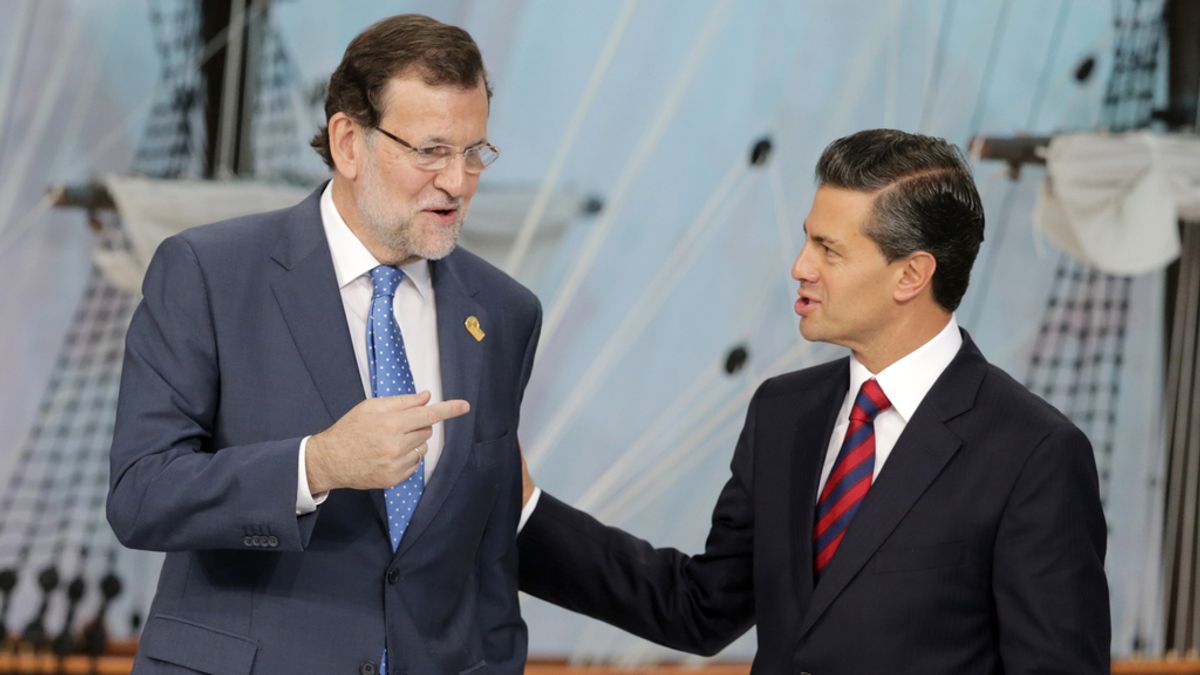 El presidente del Gobierno, Mariano Rajoy, y el presidente de México, Enrique Peña Nieto
