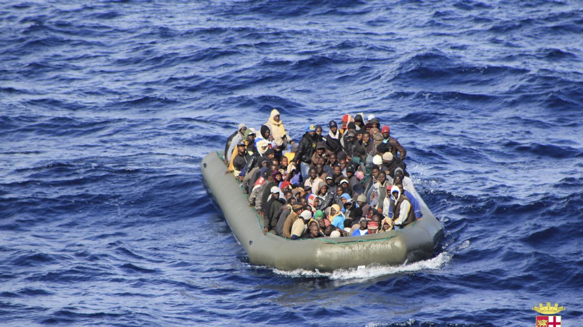 Inmigrantes rescatados en Lampedusa