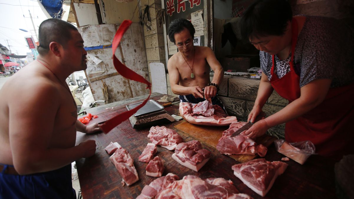 Mercado de carne en China