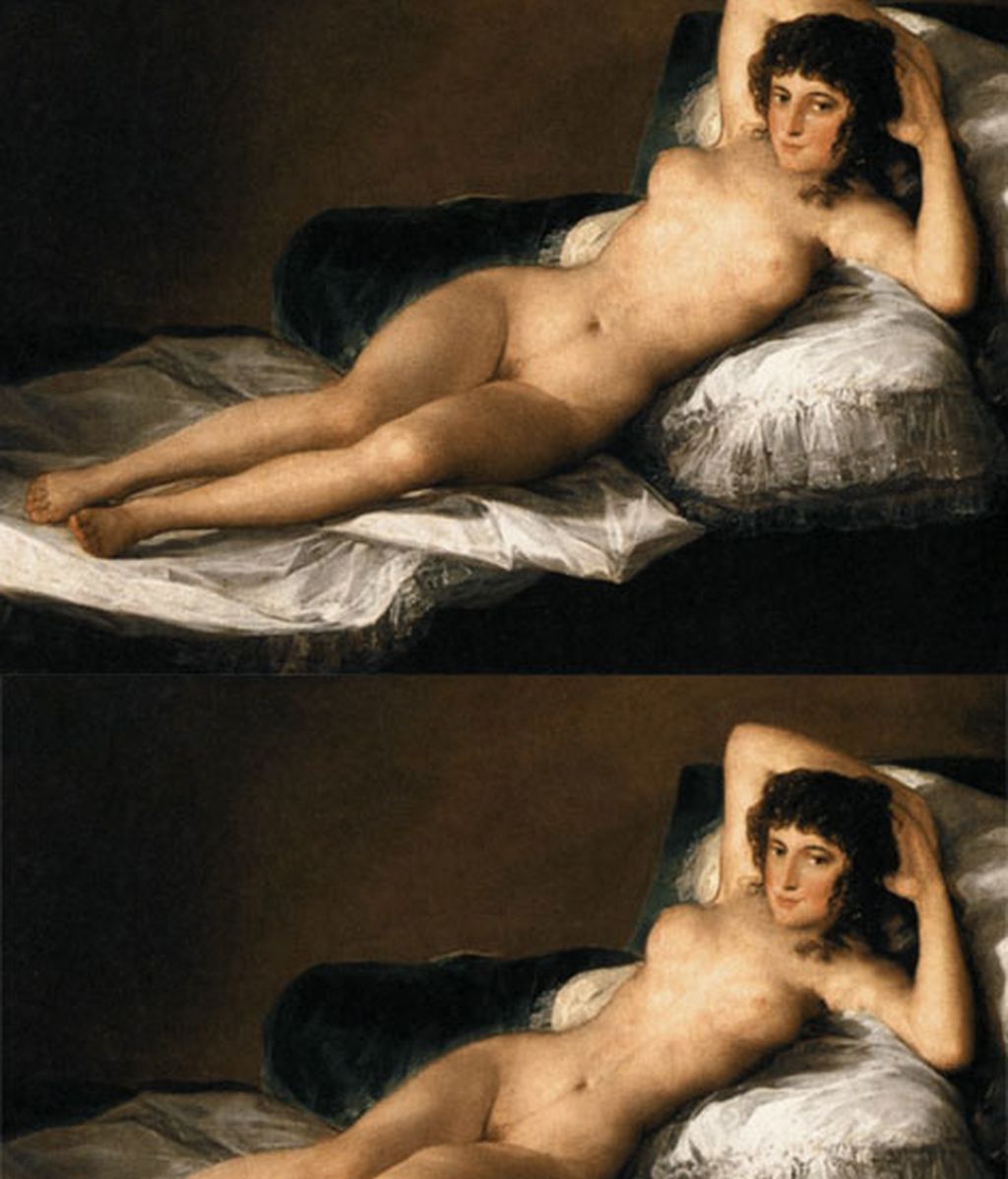 El photoshop llega a las musas desnudas de grandes pintores clásicos