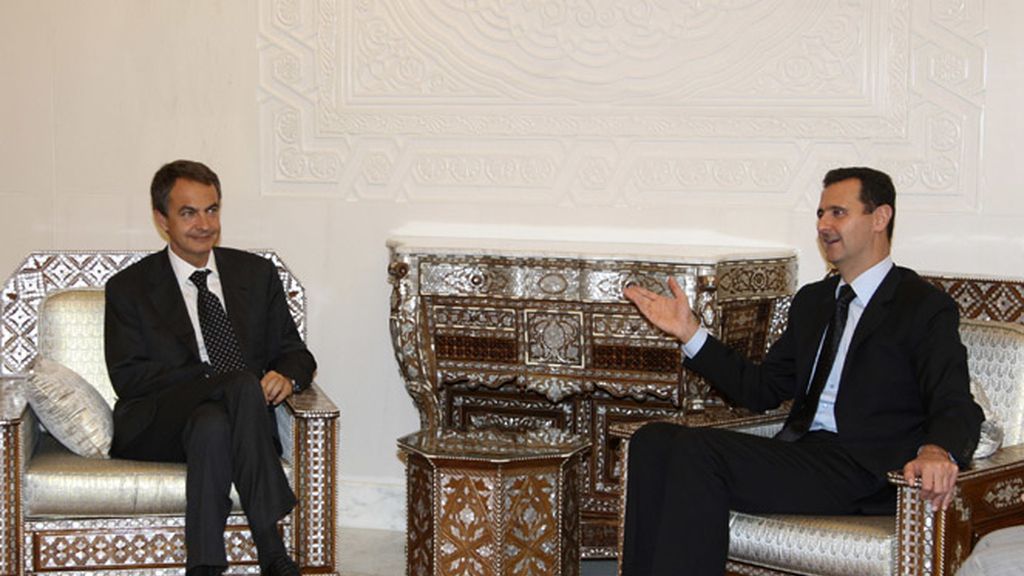 Zapatero en Damasco con el presidente sirio Bashar al-Assad Zapatero en Damasco con el presidente sirio Bashar al-Assad