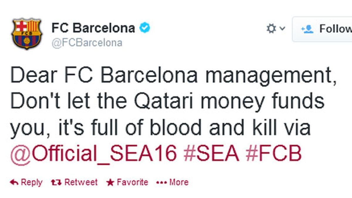 Twitter Barça hackeada