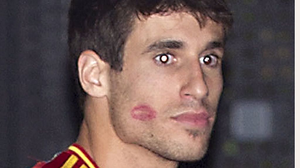 Javi Martínez durante la fiesta de la Selección española
