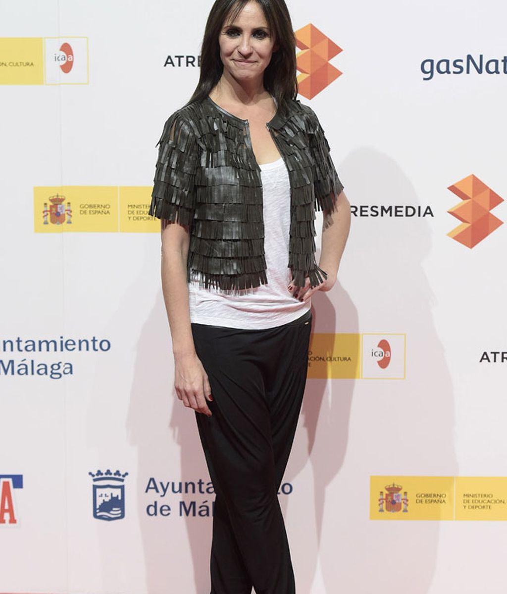 Melani Olivares, durante el coktel de presentación del Festival de Málaga