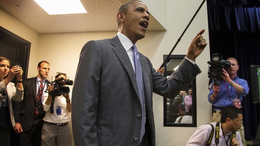 Obama encabezó el cántico "Creo en que vamos a ganar"
