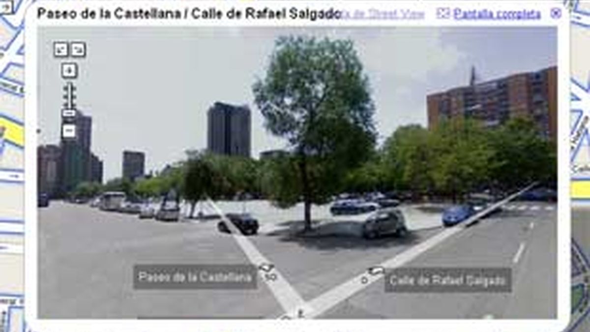 Imagen del Paseo de la Castellana en Madrid tomada de la nueva aplicación de Google. Foto: 'Street View'