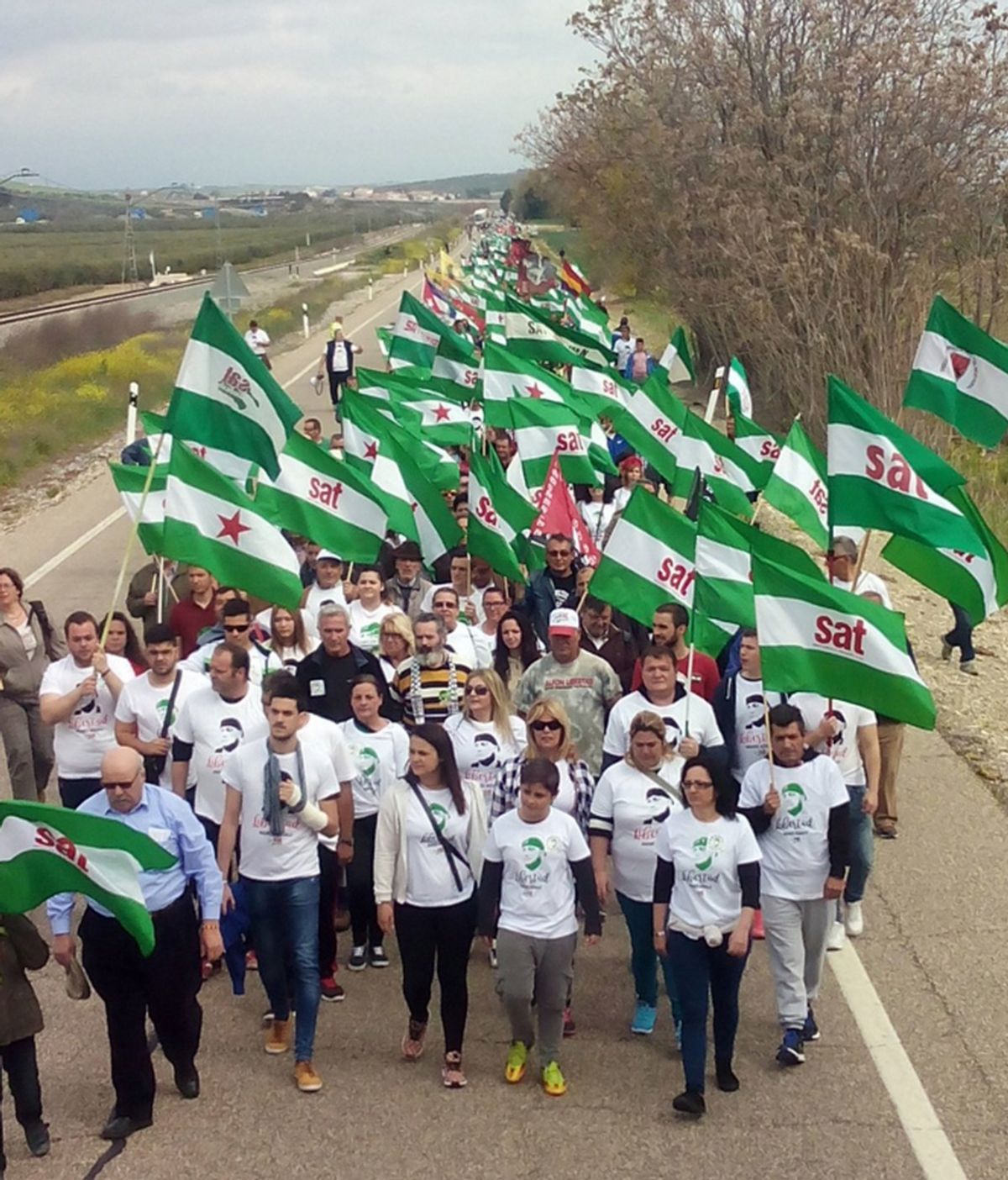 Una marcha del SAT pide la libertad para el concejal Andrés Bódalo