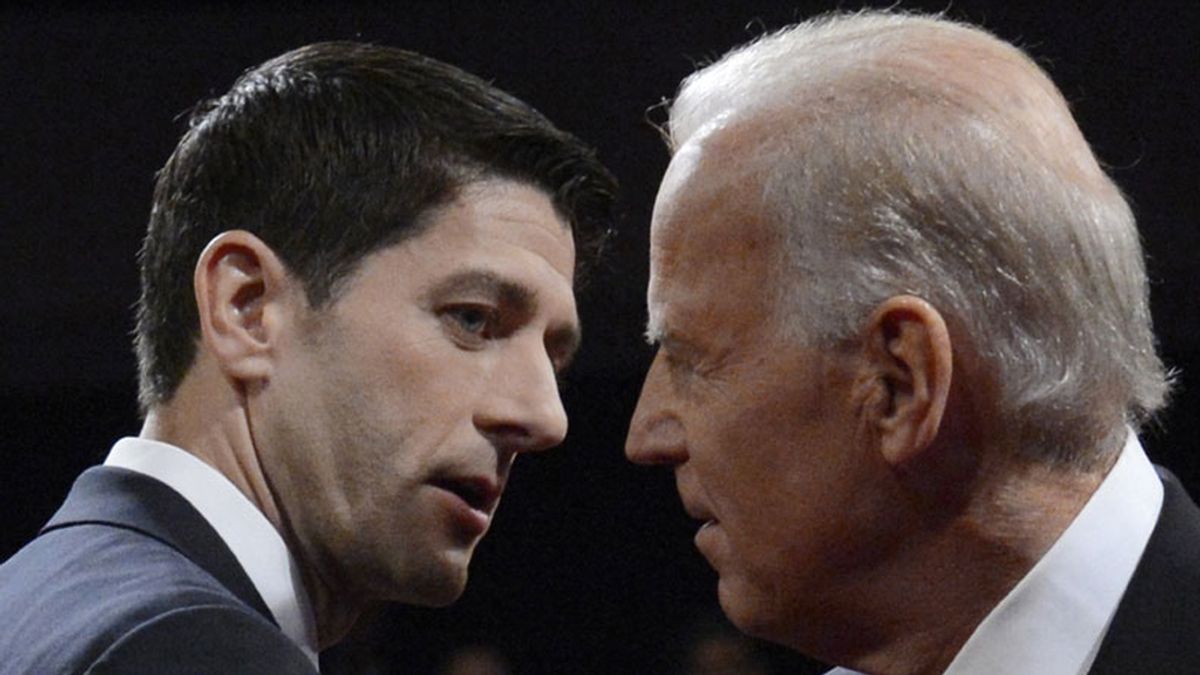 El vicepresidente de Estados Unidos, Joe Biden, y el aspirante al cargo del Partido Republicano, Paul Ryan