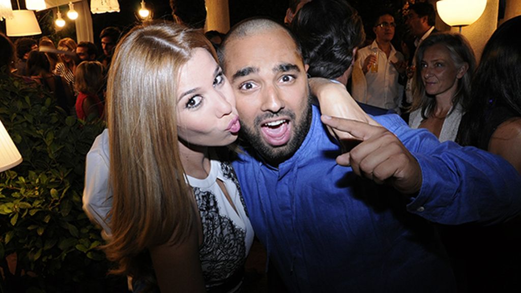 Natalia junto a su inseparable Tomás Palacios