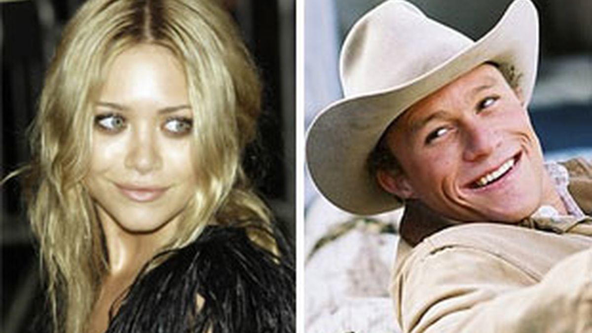 La actriz Mary-Kate Olsen y el actor Heath Ledger. Fotos: AP.