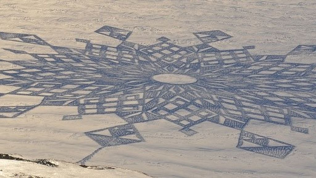 Inmensas obras de arte sobre la nieve