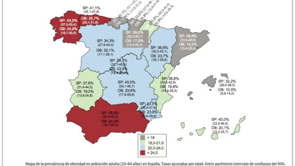 Mapa del sobrepeso