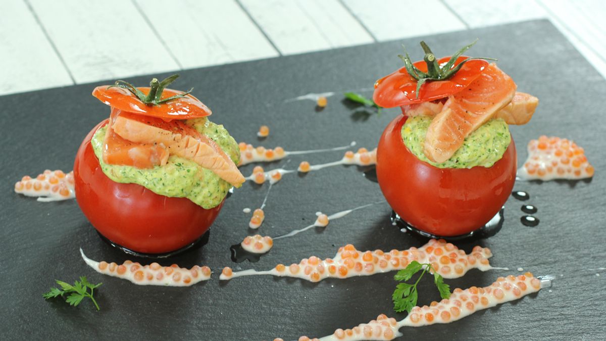 Tomates rellenos 'Georgie Dann' de 'Robin Food'