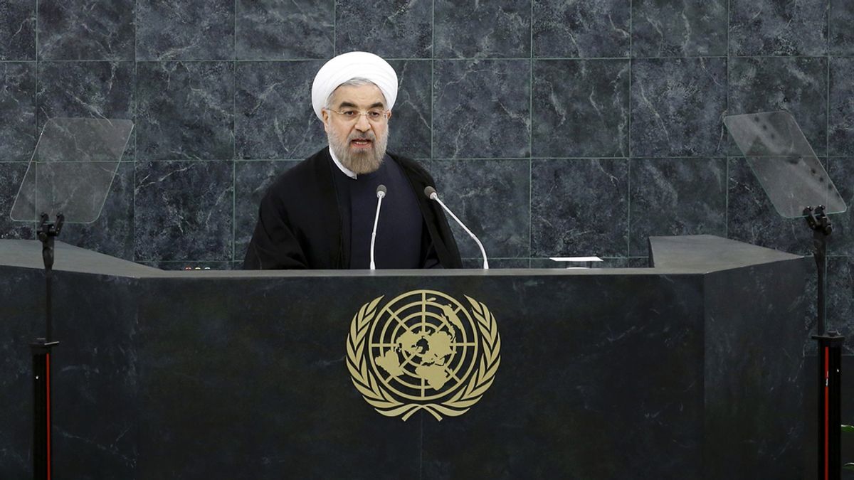 El presidente iraní Hasan Rouhani de dirige a la Asamblea General de la ONU