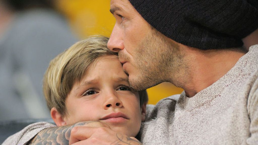 David Beckham con Romeo, uno de sus chicos