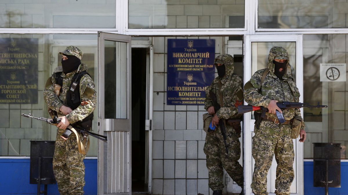 Soldados prorrusos en Konstiantinivka