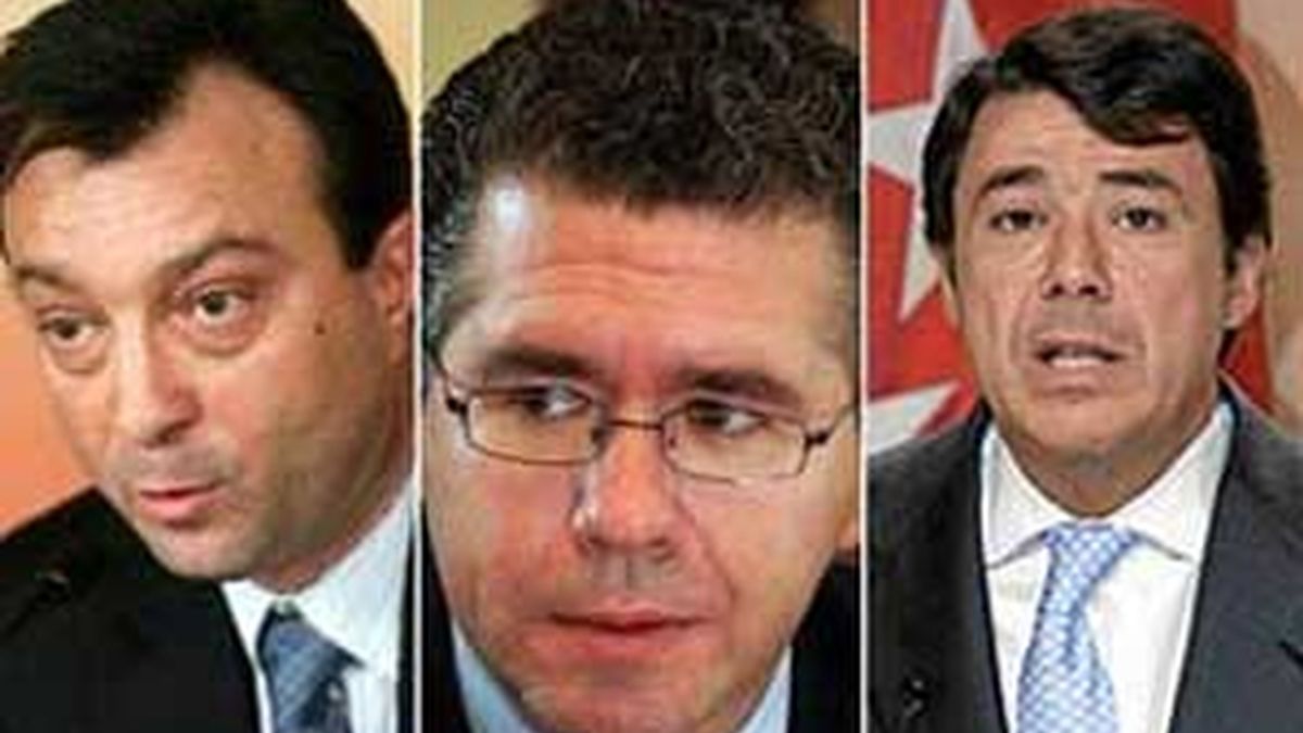 Algunos de los espiados, dirigentes del Partido Popular: Manuel Cobos, Francisco Granados e Ignacio González. Foto archivo