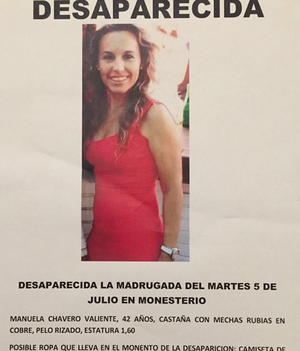 Manuela Chavero, desaparecida en Monesterio