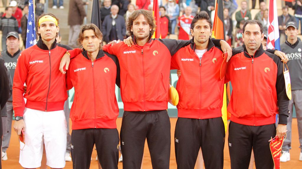 ¡¡¡Campeones!!! Todos con el tenis español