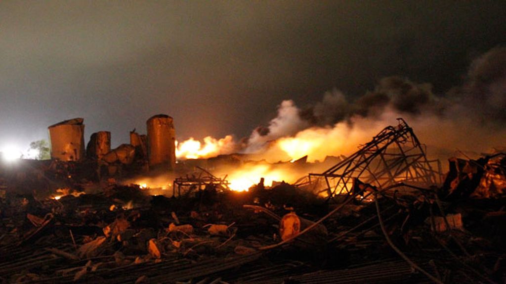 Las imágenes de la explosión en la fábrica fertilizantes de Texas