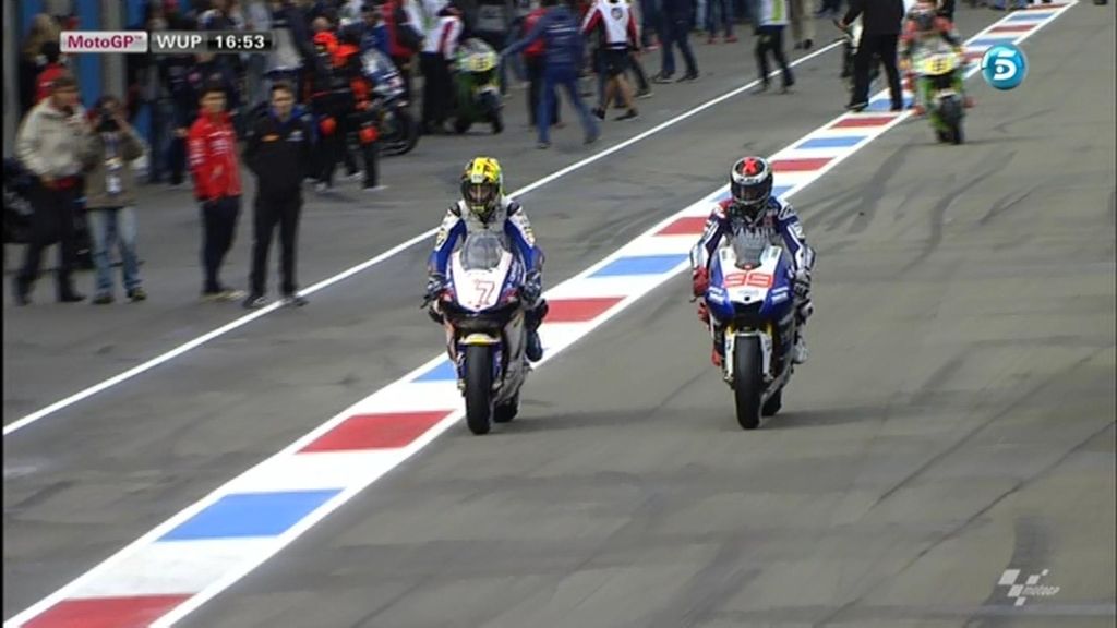 Jorge Lorenzo, sobre la Yamaha en Assen