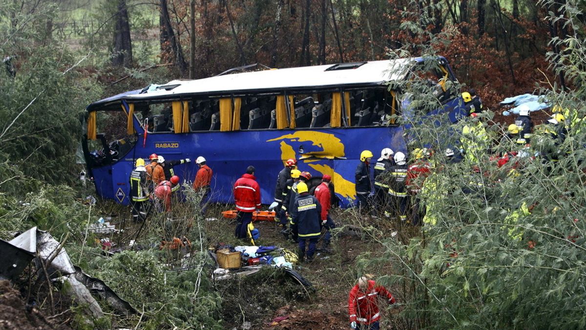 Accidente de autocar en Portugal. Foto: EFE