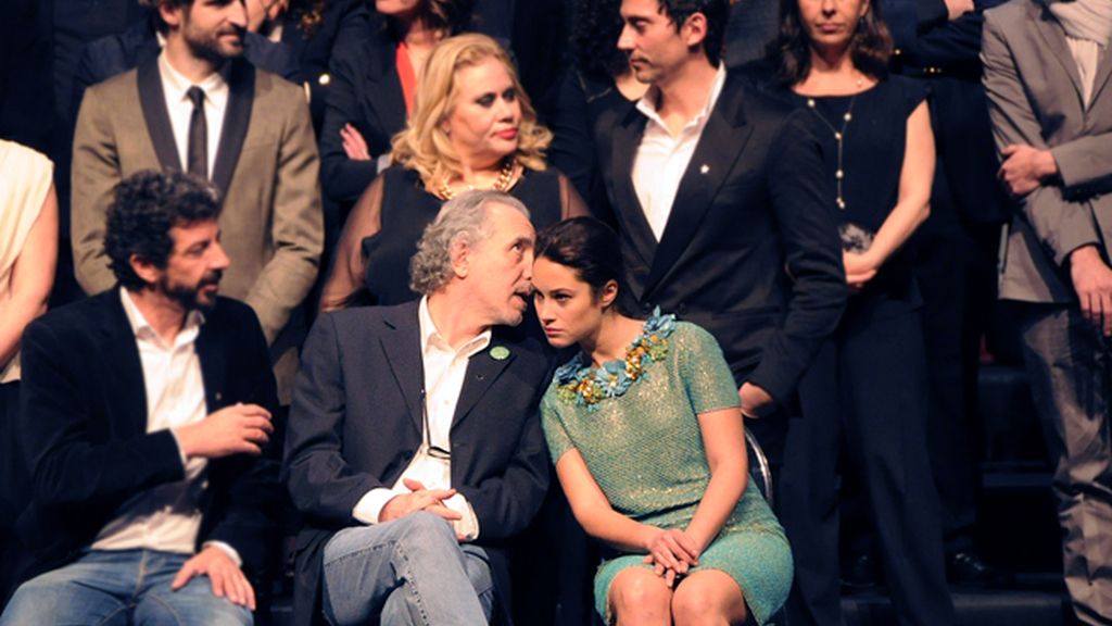 Fernando Trueba y su actriz protagonista, Aída Folch, intercambiaron confidencias durante la ceremonia
